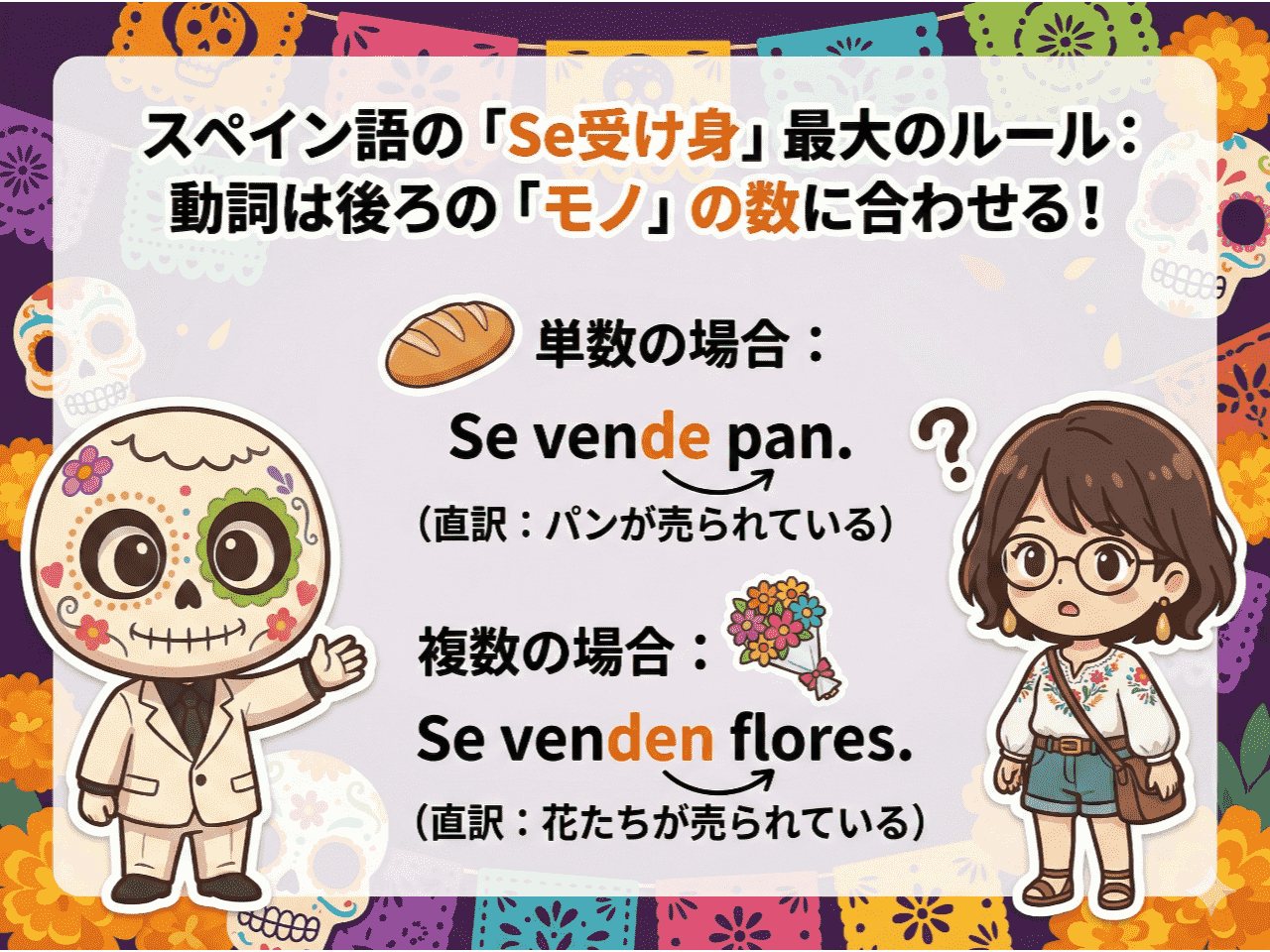 スペイン語の「受け身のse」最大のルールは動詞の後ろの「モノ」の数に合わせる