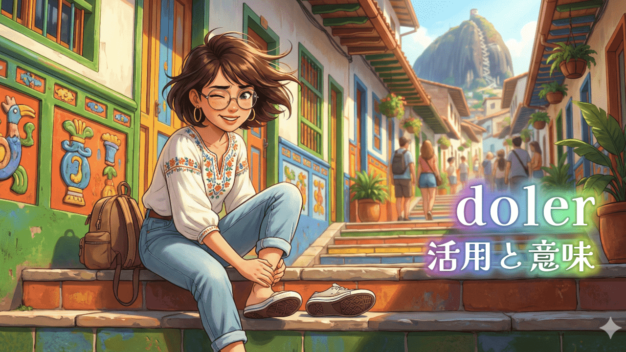 コロンビアのグアタペで足を捻って痛がっている女性のイラスト